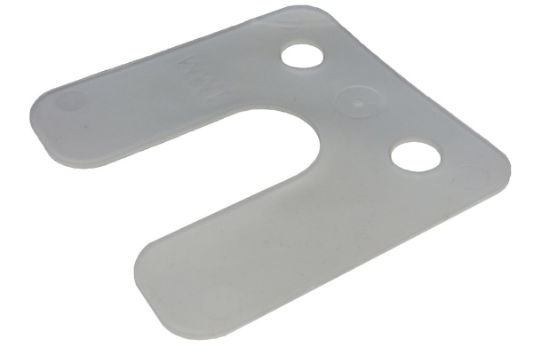Afbeeldingen van Drukplaat met sleuf transp 70x70x1mm