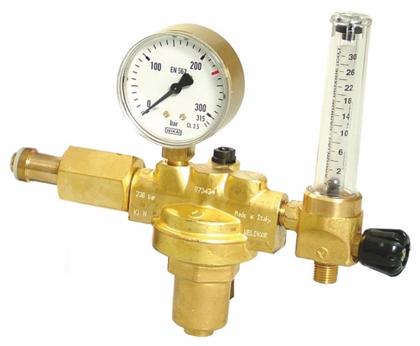 Afbeeldingen van Reduceerventiel argon+flowmeter 0-30 ltr/min
