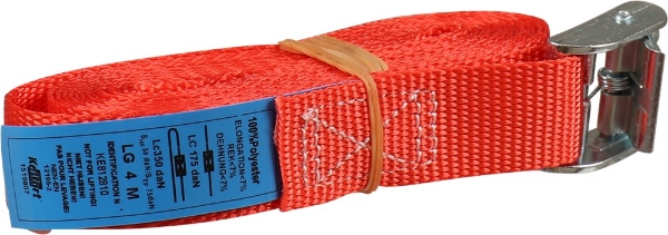 Afbeeldingen van Kelfort spanband rood 25mm x4.0m m.klemgesp