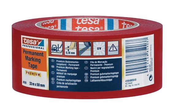 Afbeeldingen van Tesa 4169 vloermarkeringst. blauw 33m 50mm