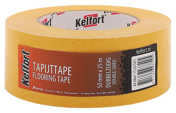 Afbeeldingen van Kelfort tapijttape dubbelzijdig 50mm x25m