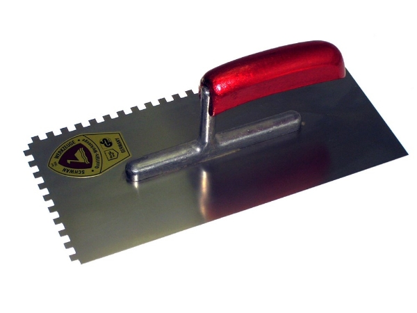 Afbeeldingen van Plakspaan 2-zijdig getand 6,0mm 280x130