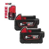 Afbeeldingen van Milwaukee M18 18v Li-Ion 2x accu 5.0Ah 1x 2.0