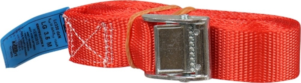 Afbeeldingen van Kelfort spanband rood 25mm x3.5m m.klemgesp
