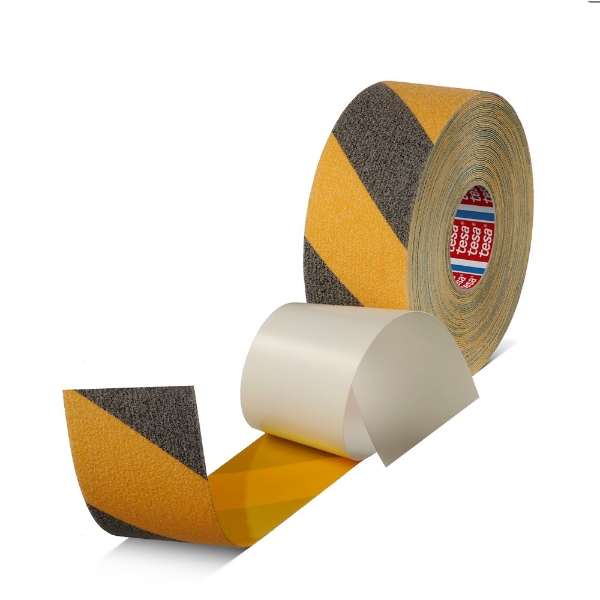 Afbeeldingen van Tesa 0951 antislip-tape zwart/geel 15m, 50mm