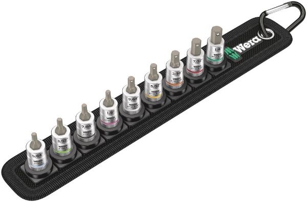 Afbeeldingen van Wera 9-delige 1/4' bitdoppenset inch