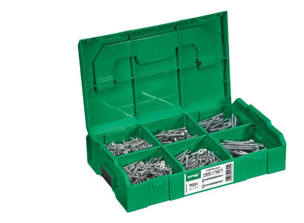 Afbeeldingen van Spax ass.koffer L-Boxx Mini platkop Tx 6 afm.