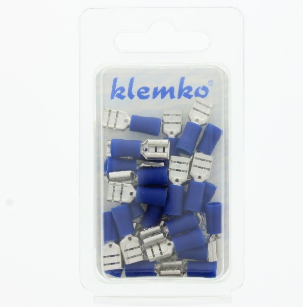 Afbeeldingen van Vlakstekerhuls 6,3x0,8mm blauw sp2507fl (25st