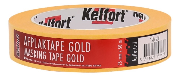 Afbeeldingen van Kelfort afplaktape Gold 25mm 50m