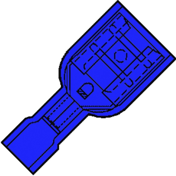 Afbeeldingen van Vlakstekerhuls geis. 4,8x0,5mm blauw is2504fl