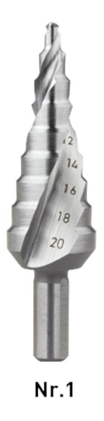 Afbeeldingen van Rotec trappenboor hss nr.1 4-20mm