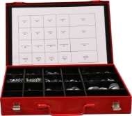 Afbeeldingen van Assortimentskist rood veer-/sluit-/carr.