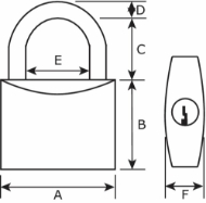 Afbeeldingen van Dul hangslot pro-line 50mm zwart z/cilinder