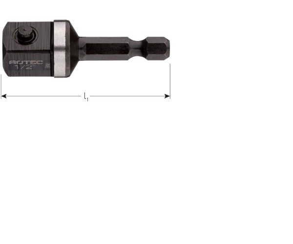 Afbeeldingen van Rotec adapter 1/4' bits - 1/2' vierkant