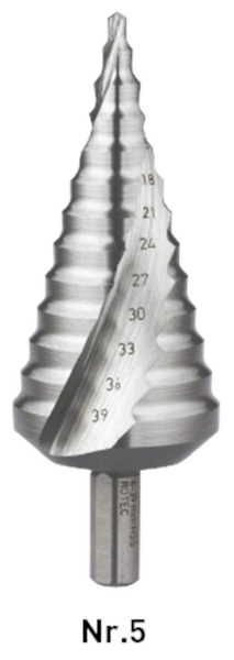 Afbeeldingen van Rotec trappenboor hss nr.5 4-39mm