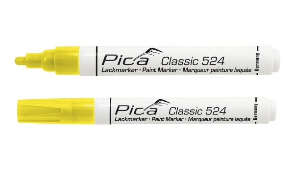 Afbeeldingen van Pica 524/44 Lakmarker 2-4mm ronde tip geel