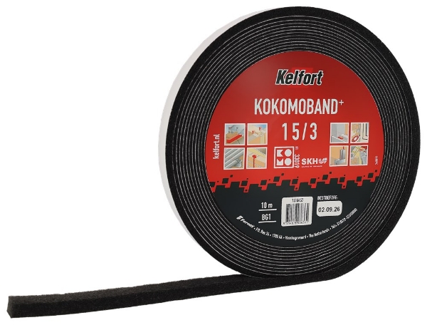 Afbeeldingen van Kelfort kokomoband zwart 10mtr 15x3mm