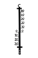 Afbeeldingen van Buitenthermometer 25cm zwart kunststof