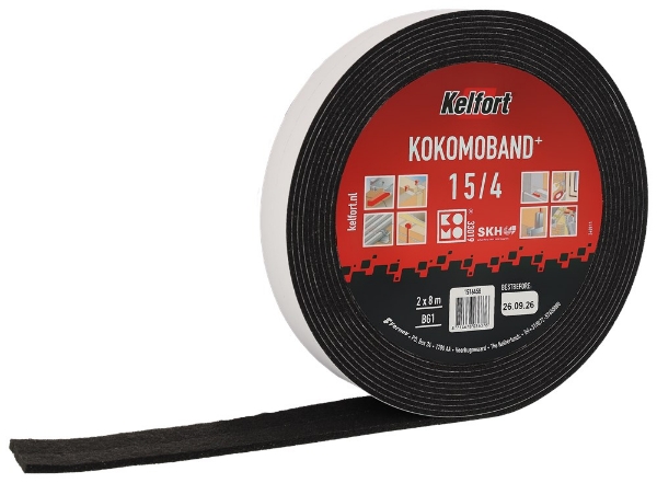 Afbeeldingen van Kel kokomoband zwart 8mtr 15x4mm
