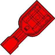 Afbeeldingen van Vlakstekerhuls geis. 6,3x0,8mm rood is1507fl