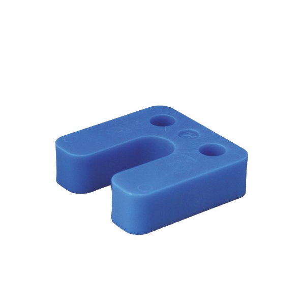 Afbeeldingen van Drukplaat met sleuf blauw 70x70x20mm
