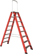 Afbeeldingen van Kelfort dubbele trap m.beugel 2x8 alu/rood