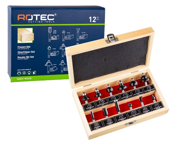 Afbeeldingen van Rotec bovenfreesset 12 dlg type 270 in h