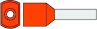 Afbeeldingen van Adereindhuls twin 2x4,0mm2 12mm pen oranje