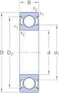 Afbeeldingen van SKF groefkogellager eenrijig 6010.2RS1