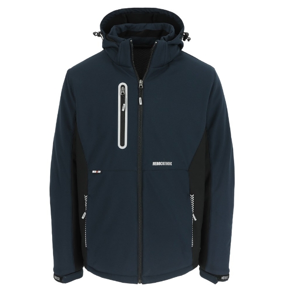Afbeeldingen van Her taris softshell mt.xl gevoerd marine./zw.